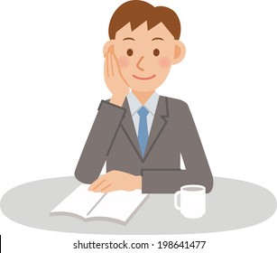 A vector illustration of business man posing 