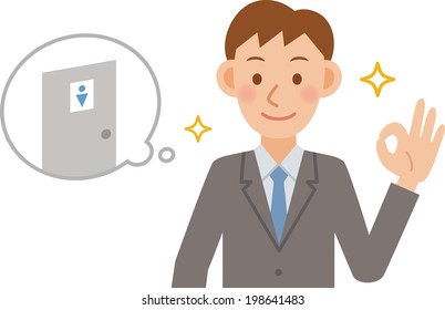 A vector illustration of business man posing 