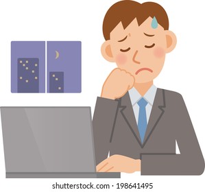 A vector illustration of business man posing 