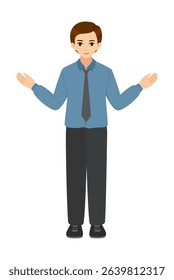 Vector illustration Business man presenting 