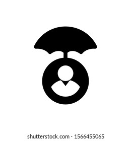 Vector illustration of business and management icon symbol. protection of employees on a white background. color can be changed. solid style