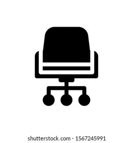 Vector illustration of business and management icon symbol. illustration of boss chair on a white background. color can be changed. solid style