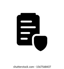 Vector illustration of business and management icon symbol. protected documents on a white background. color can be changed. solid style