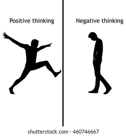 Vector. Illustration. Business men, Positive and Negative thinking.Positive and Negative thinking vector cartoon illustration. 