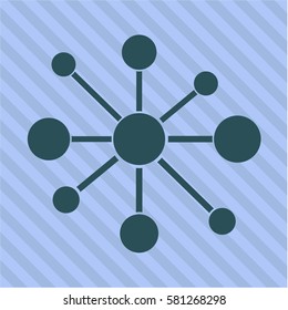 Icono vectorial de vector de red empresarial en icono Azul.

