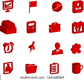 Vector Illustration Business and Office 3D Icons Set
