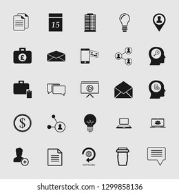 Vector illustration of business, office, computer and phone icons set