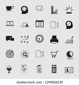 Vector illustration of business, office, computer and phone icons set