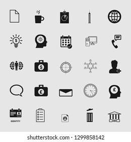 Vector illustration of business, office, computer and phone icons set