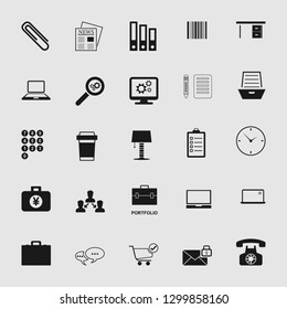Vector illustration of business, office, computer and phone icons set