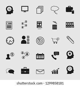 Vector illustration of business, office, computer and phone icons set