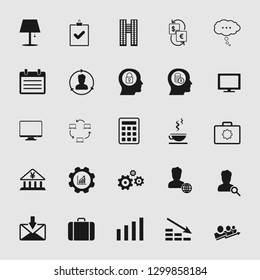 Vector illustration of business, office, computer and phone icons set