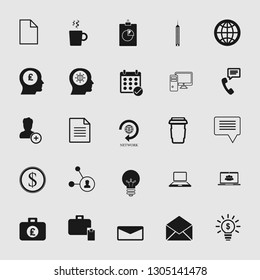 Vector illustration of business, office, computer and phone icons set