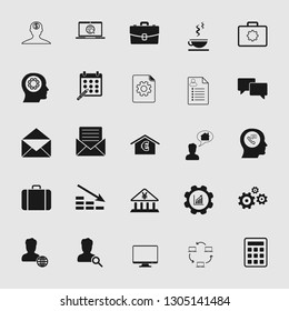 Vector illustration of business, office, computer and phone icons set