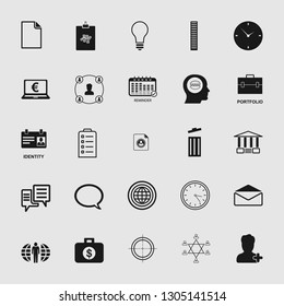 Vector illustration of business, office, computer and phone icons set
