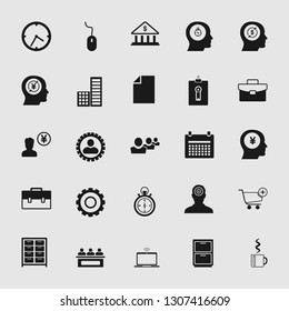 Vector illustration of business, office, computer and phone icons set