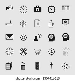 Vector illustration of business, office, computer and phone icons set