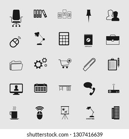 Vector illustration of business, office, computer and phone icons set