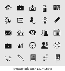 Vector illustration of business, office, computer and phone icons set