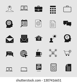 Vector illustration of business, office, computer and phone icons set