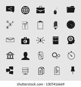 Vector illustration of business, office, computer and phone icons set