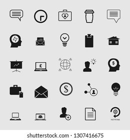 Vector illustration of business, office, computer and phone icons set