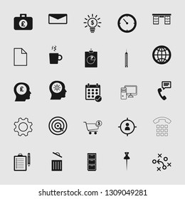 Vector illustration of business, office, computer and phone icons set