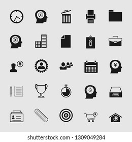 Vector illustration of business, office, computer and phone icons set