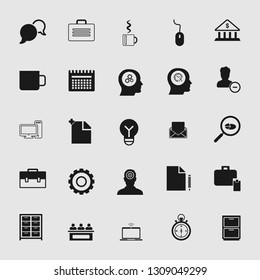 Vector illustration of business, office, computer and phone icons set