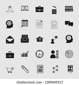 Vector illustration of business, office, computer and phone icons set