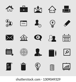 Vector illustration of business, office, computer and phone icons set
