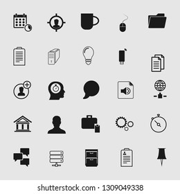 Vector illustration of business, office, computer and phone icons set