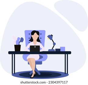 Vector illustration for business office work one person