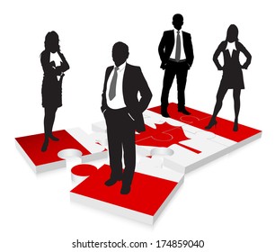 Vector illustration of business people.