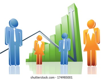 Vector illustration of business people.
