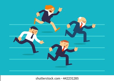 Vector Illustration Business People Race Stock Vector (Royalty Free ...