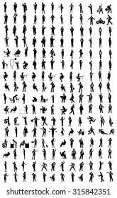 Vector illustration of business people silhouettes