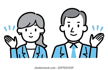 Vector illustration of business person men and women to guide