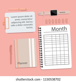 Vector illustration of business planning. Time management