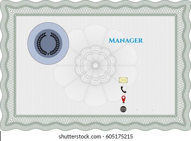 Vector Illustration of Business or presentation card in green color
