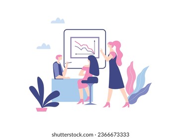 Vector illustration business presentation meeting concept flat style