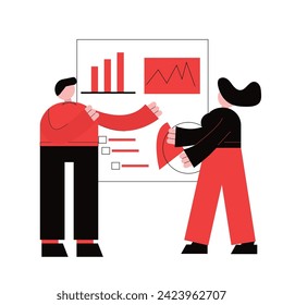 Ilustración vectorial de una situación de presentación empresarial en la oficina