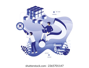 Vector illustration business problem solving concept flat style