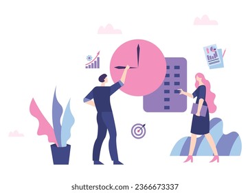 Ilustración de vectores concepto de planificación de planificación empresarial estilo plano