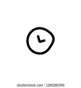 Vector illustration, business scribing doodle. Simple clock sketch.