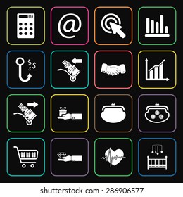 Vector illustration of business set icon