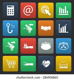 Vector illustration of business set icon