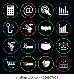 Vector illustration of business set icon