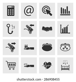 Vector illustration of business set icon