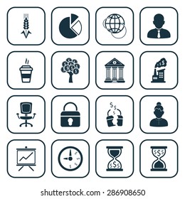 Vector illustration of business set icon